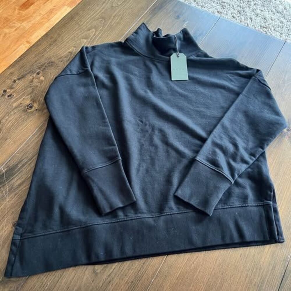 AllSaints Women’s Navarre Asymmetrical Hem Roll Neck Sweatshirt-small